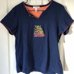 Rene Rofe Navy Pajama Shirt